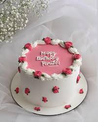 کیک سفید صورتی