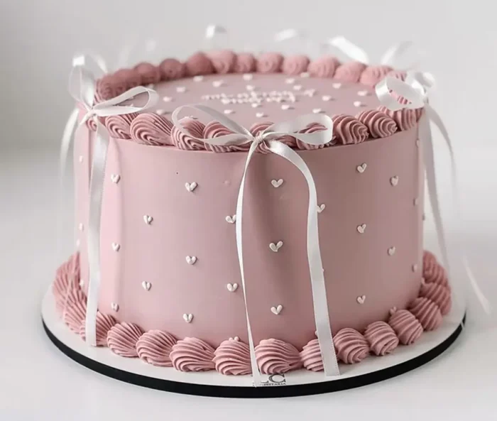 کیک قلبی بنفش