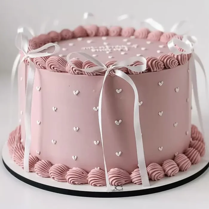 کیک قلبی بنفش